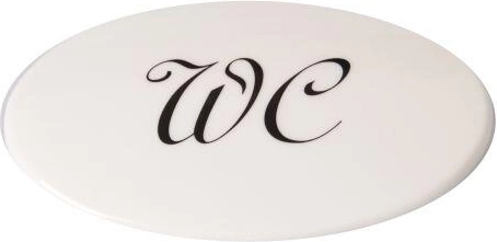 Placa de puerta WC para conjunto, plástico blanco