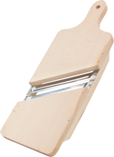 Cortador de col de madera con dos cuchillas, 41,5 cm