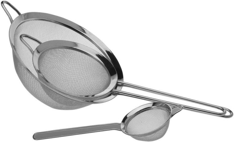 Juego de coladores de cocina de acero inoxidable 8/14/20 cm, 3 uds.