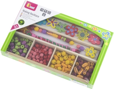 Set de cuentas de madera – florecitas para niños 3+