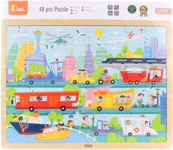 Puzle de madera de transporte (48 piezas)