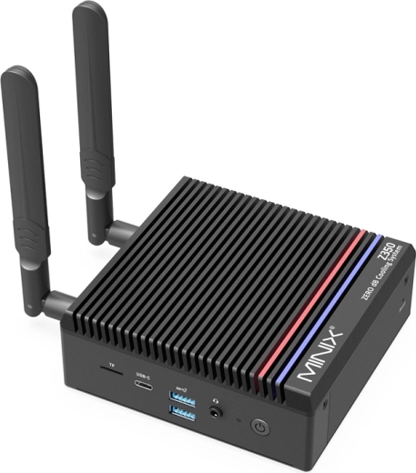 Mini PC MINIX Z350 sin ventilador, Intel Core i3‑N350, 16 GB RAM, SSD NVMe de 512GB, HDMI 4K, Wi‑Fi 6