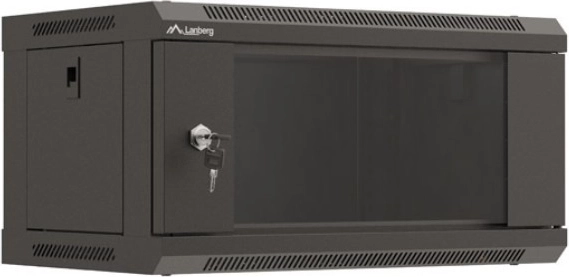 Armario rack mural 4U 19" Lanberg WF03, negro, puerta de vidrio