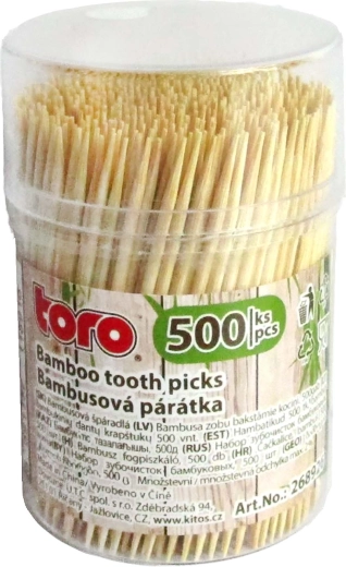 Palillos de bambú en dispensador 500 uds.