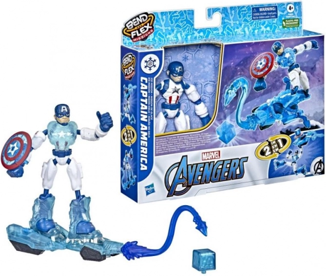Figuras de acción Avengers Bend and Flex con vehículo transformable 15 cm