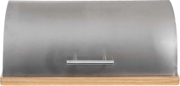 Panera de acero inoxidable y madera 39 × 28 × 15 cm