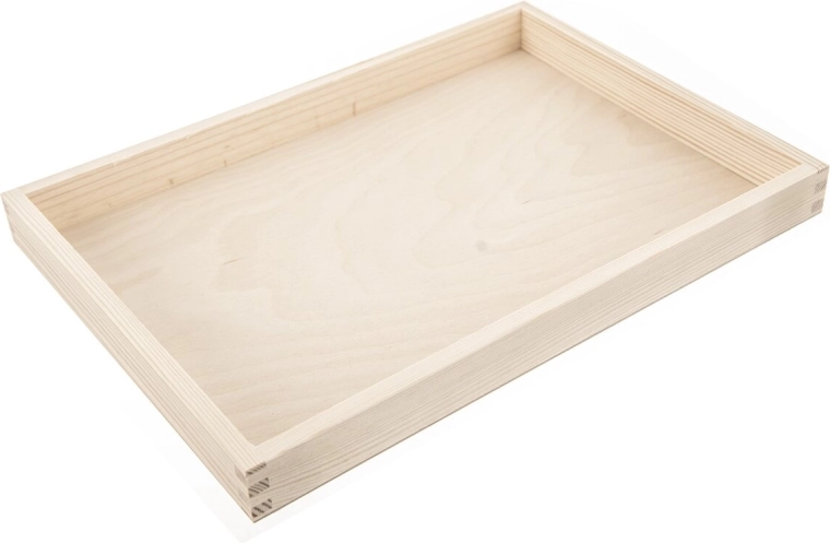 Bandeja de servir de madera beige 35 × 25 cm