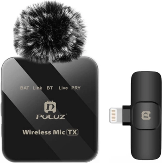 Micrófono de solapa inalámbrico Puluz para iPhone con receptor Lightning
