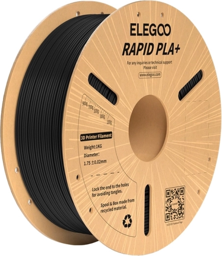 Filamento ELEGOO Rapid PLA+ negro 1,75 mm 1 kg