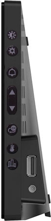 Control sencillo: táctil + botones laterales, alimentación USB