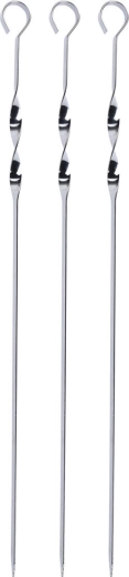 Brochetas planas de acero inoxidable para barbacoa 45 cm (3 uds.)