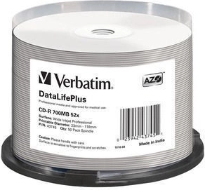 Verbatim DataLifePlus CD-R 700 MB 52x con superficie imprimible - 50 unidades