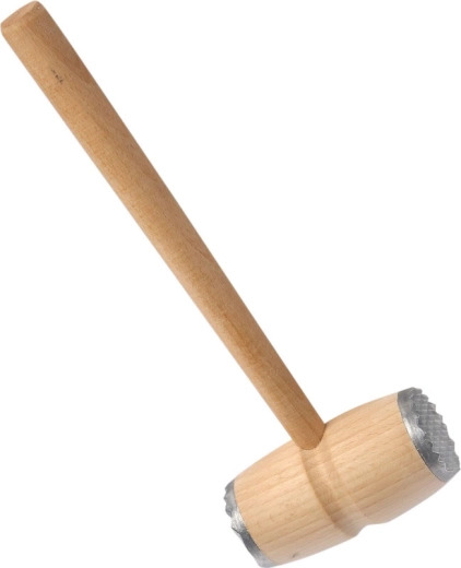 Mazo de cocina de madera para carne con extremos metálicos