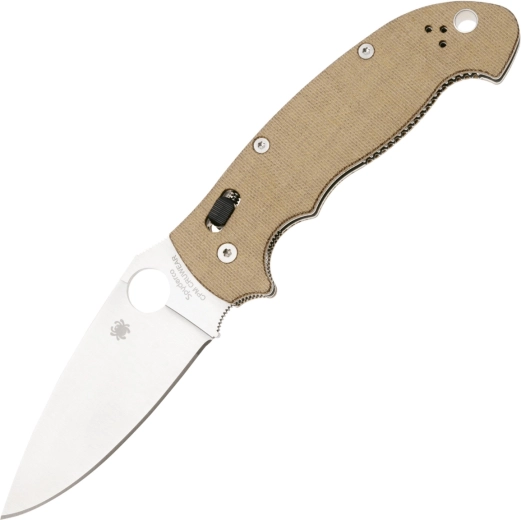 Navaja plegable Spyderco Manix 2 XL Brown, CPM Cru-Wear, Micarta, satinado 9,8 cm
