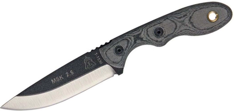 Tops Knives Mini scandi cuchillo de cuello con mango de micarta negra
