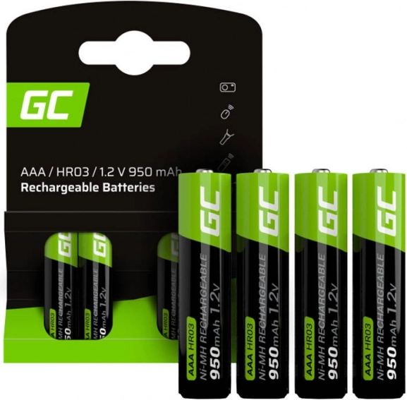 Baterías recargables AAA GREEN CELL 950 mAh (4 uds)