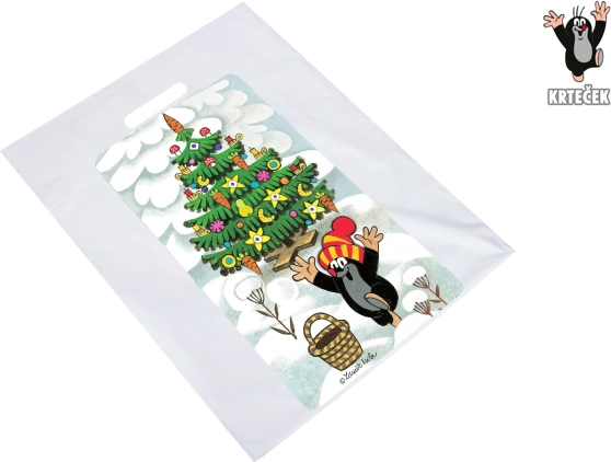 Bolsa de regalo Krtek tamaño L 36,5 × 44,5 cm Navidad