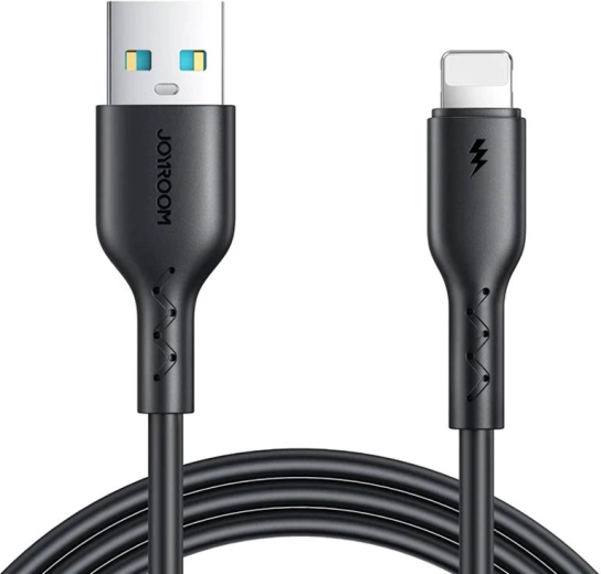 Joyroom cable USB-A a Lightning para carga rápida 3 A, 1 m, negro