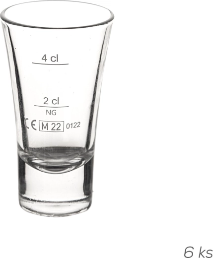 Vaso medidor Cheerio 0,06 l (marca 2 cl/4 cl) 6 uds