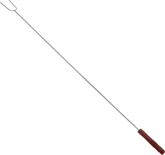 Tenedor para asar de acero inoxidable con mango de madera 100 cm