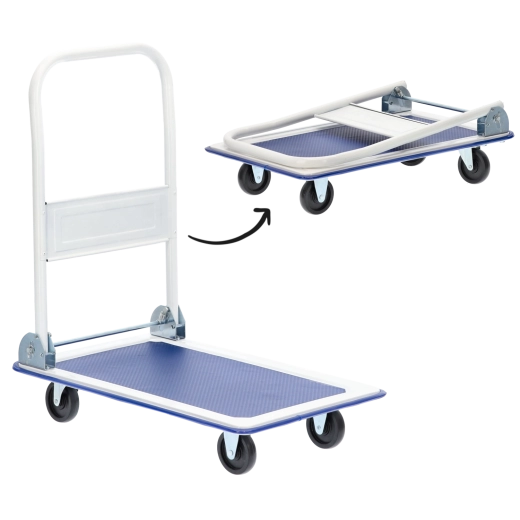 Carro de plataforma plegable 150 kg, 72 × 45 cm, ruedas giratorias