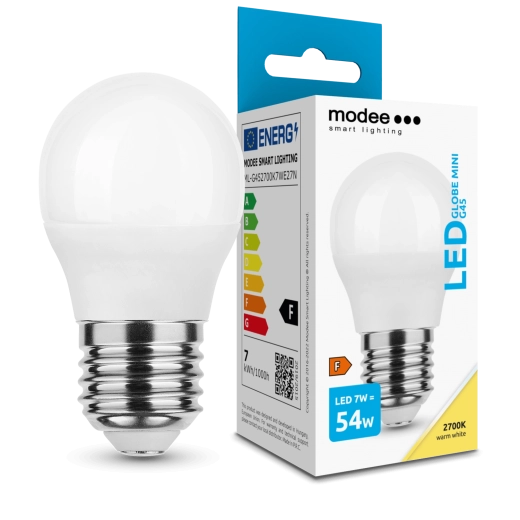 Bombilla LED Modee Globe Mini G45 7 W E27, 700 lm, blanco cálido