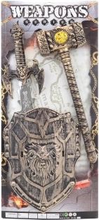Set de caballero con espada, escudo y maza para niños