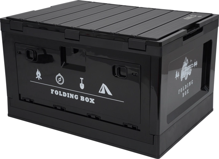 Caja de almacenamiento plegable con tapa y función de mesa 50 l NILS CAMP