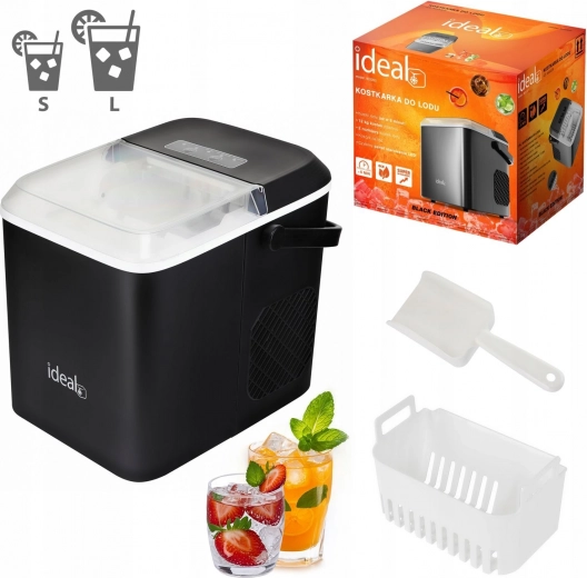 Fabricador de hielo IDEAL 12 kg, hielo triturado y cubitos, 100 W