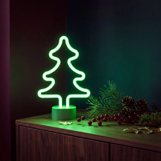 Lámpara LED de neón con forma de árbol de Navidad