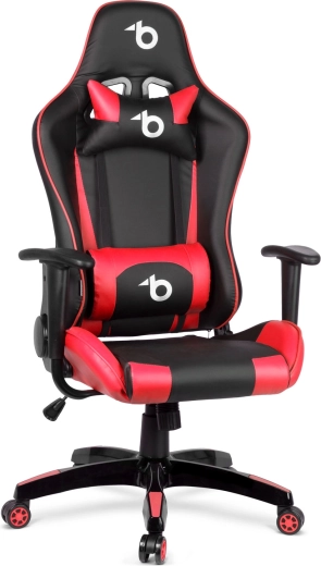 Silla gaming roja con cojín lumbar y cervical