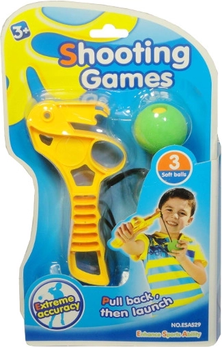 Juguete de tirachinas de plástico con pelotas para niños