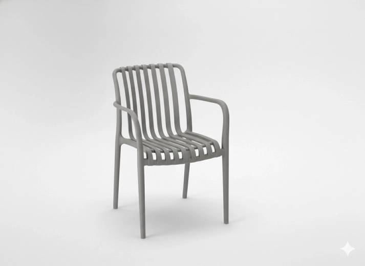 Silla de jardín gris con filtro UV