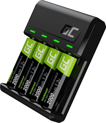 Cargador GREEN CELL VitalCharger + 4× pilas recargables AA 2000 mAh Ni-MH