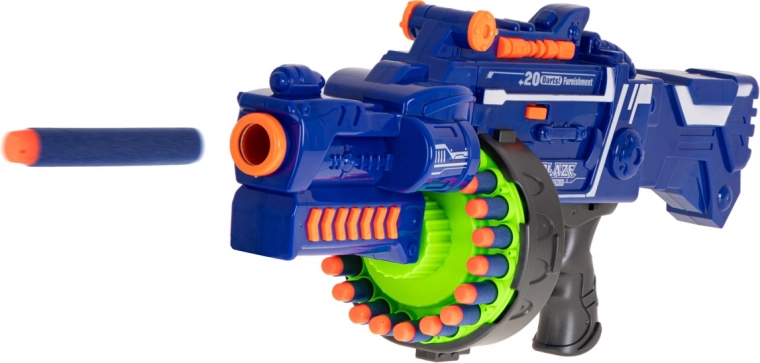 Pistola eléctrica de tambor BLAZE STORM con 40 dardos de espuma