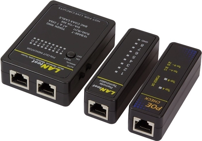 Probador de cables de red con PoE