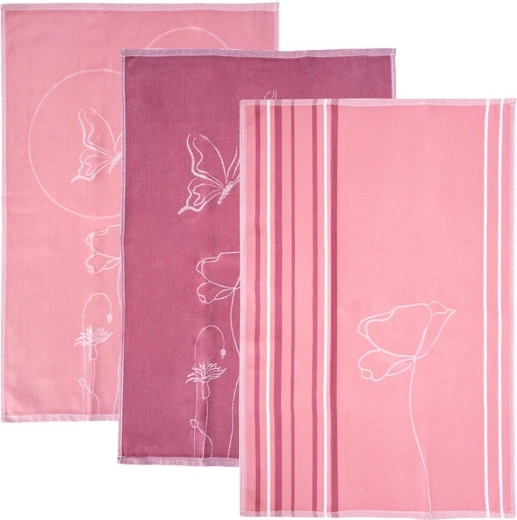 Paños de cocina de algodón Maki rosas 70 × 50 cm - 3 unidades