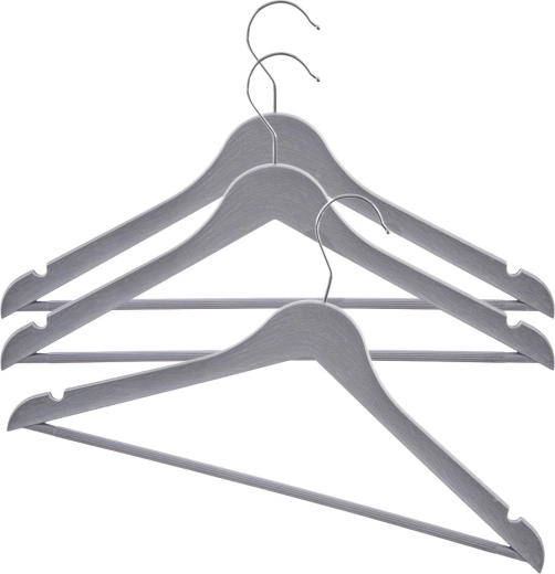Perchas giratorias grises para ropa 42,5 × 24 cm, set de 3 uds