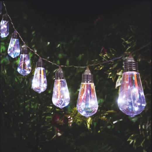 Guirnalda solar de jardín FELISI 10 LED, blanco frío, 3,8 m