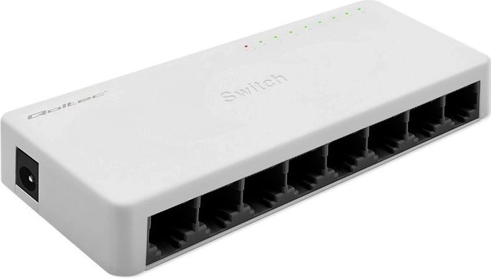 Conmutador de red QOLTEC 8× RJ45, 100 Mb/s Fast Ethernet LAN