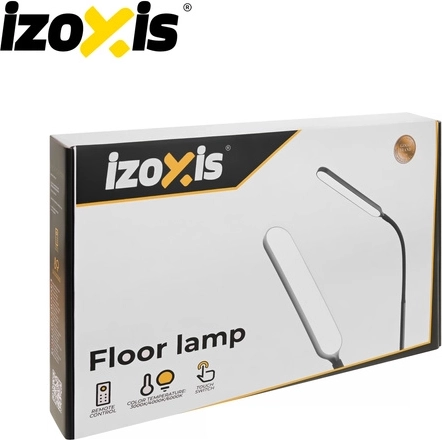 Lámpara LED de pie Izoxis de 180 cm, negra, con mando a distancia