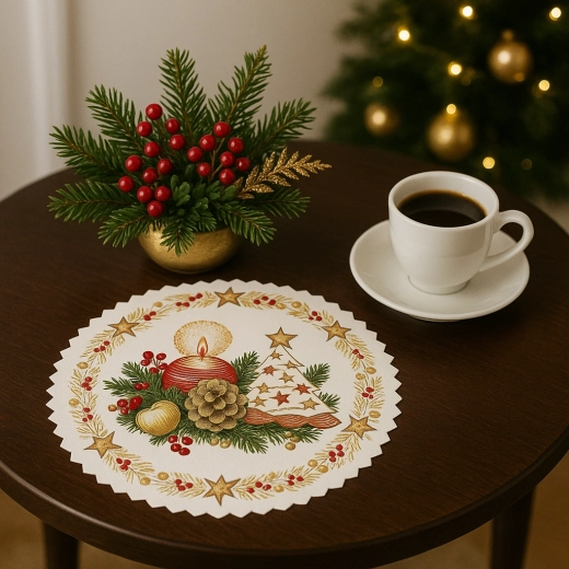 Manteles individuales redondos de papel navideños de 36 cm (6 uds.)