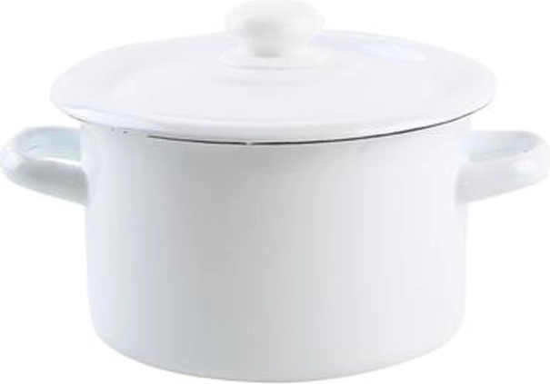Olla esmaltada con tapa 2 l – blanca