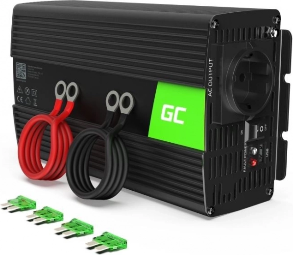 Inversor de voltaje portátil Green Cell 12V a 230V 1000W/2000W