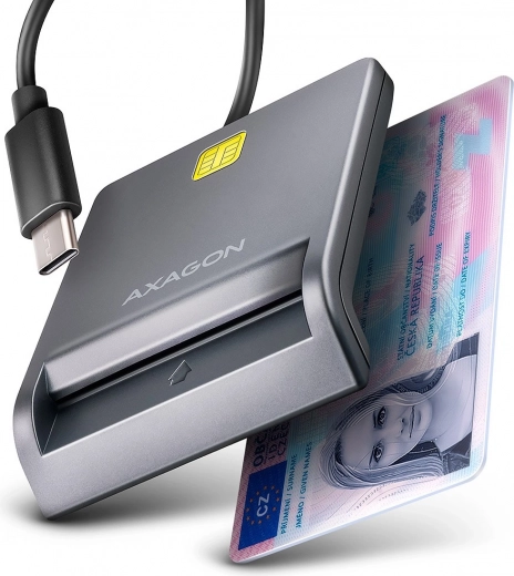 AXAGON lector USB‑C de tarjetas con chip e ID con cable de 1,2 m