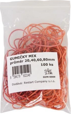 Gomas elásticas mix 20–80 mm, paquete de 100 uds.