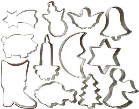 Juego de cortadores grandes de acero inoxidable para galletas navideñas, 12 piezas