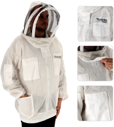 Chaqueta apícola ventilada de 3 capas con sombrero desmontable XXL