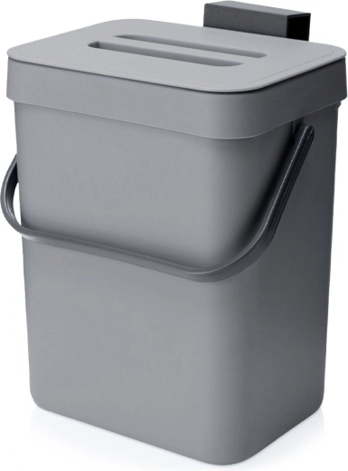 Cubo de basura colgante gris de 3 l