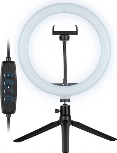 Luz LED circular de 26 cm con mini trípode y soporte para teléfono